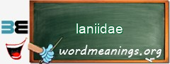 WordMeaning blackboard for laniidae